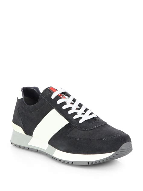 prada suede sneakers mens|prada suede sneakers men.